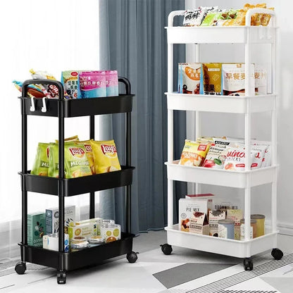 (Neat & Tidy) Mobile Bookshelf Trolley for Household - (Kitchen Organizers, Storage Rack, Home Bathroom Cart, Living Room Snacks Shelves with Wheels