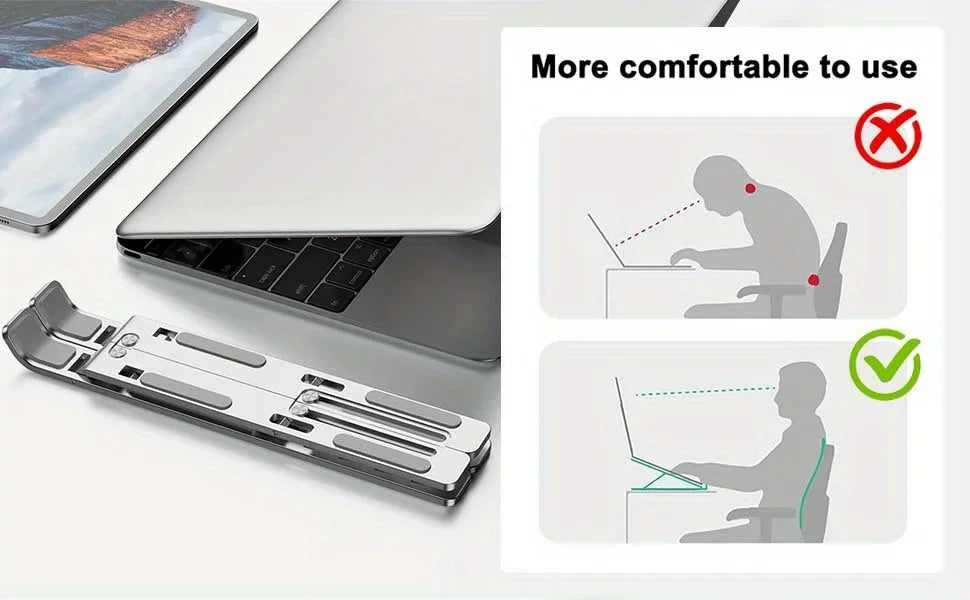 Adjustable Aluminum Foldable & Portable Laptop Stand