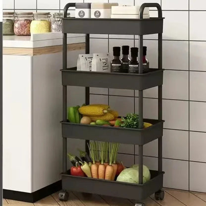 (Neat & Tidy) Mobile Bookshelf Trolley for Household - (Kitchen Organizers, Storage Rack, Home Bathroom Cart, Living Room Snacks Shelves with Wheels