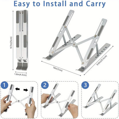 Adjustable Aluminum Foldable & Portable Laptop Stand