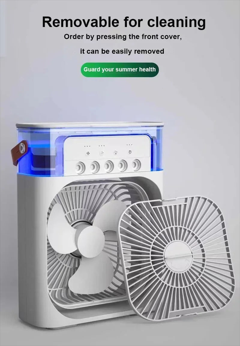 Portable Fan Air Conditioners USB Electric Fan LED Night Light Water Mist Fun 3 In 1 Air Humidifier For Home