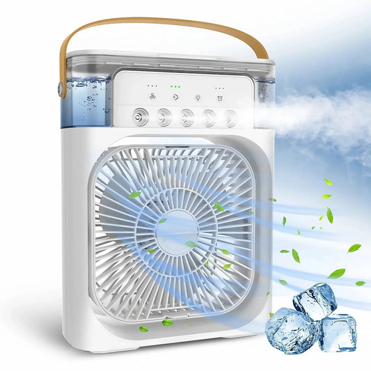 Portable Fan Air Conditioners USB Electric Fan LED Night Light Water Mist Fun 3 In 1 Air Humidifier For Home